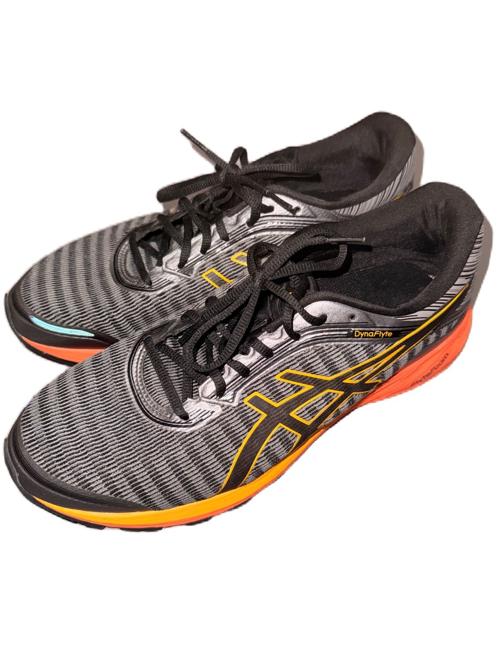 Asics DynaFlyte Running Shoes Men 12 DynaFoam Black Orange Accents EUC - Picture 4 of 7